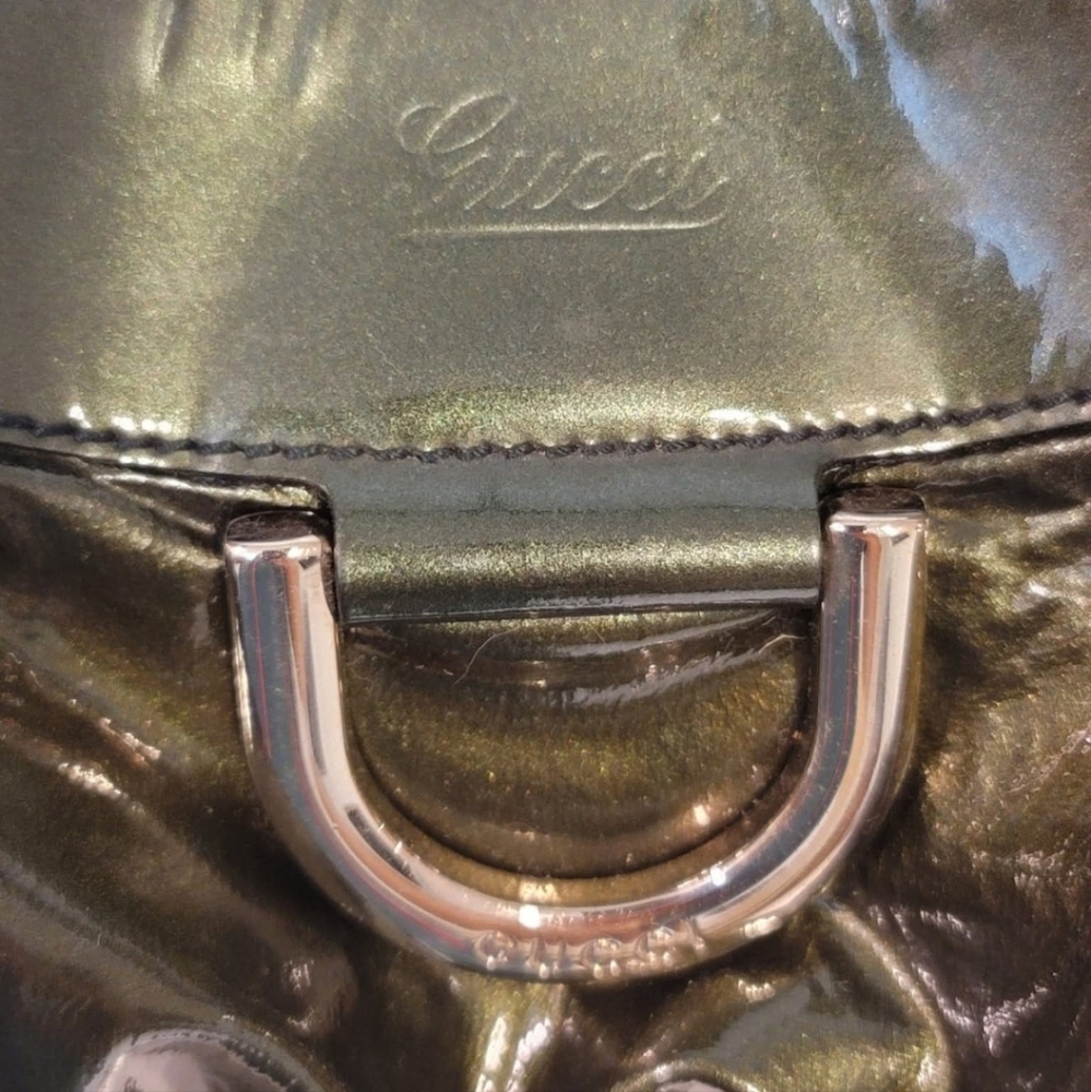 Gucci Patent Green Shoulder Bag/ Handbag - Picture 6 of 11
